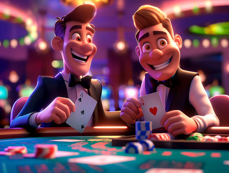 Casino players at the table